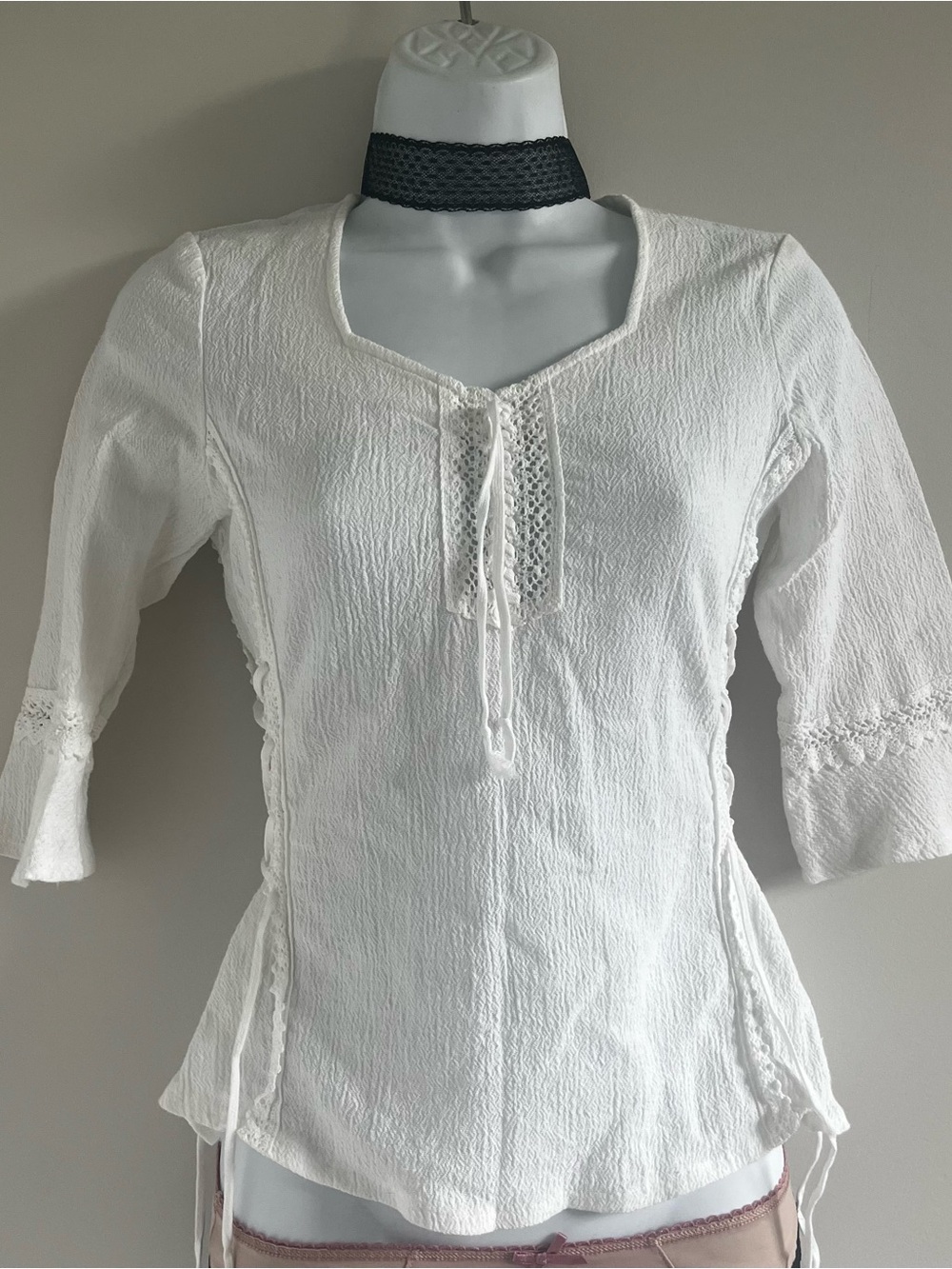 Vintage White Blouse Corset - Picture 2 of 4